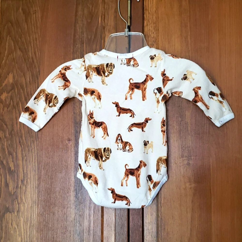 Milkbarn NWOT Dog Organic Cotton Bodysuit Sz 3-6M
